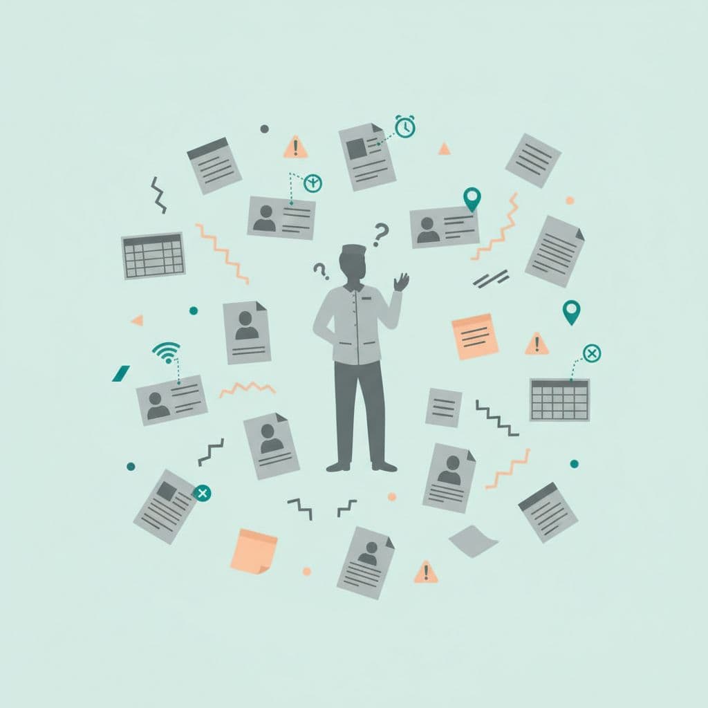 Illustration des données clients éparpillées sans CRM centralisé